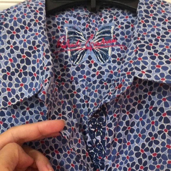 Robert Graham Button Down Floral Top Cowgirl Shirt - Picture 2 of 8